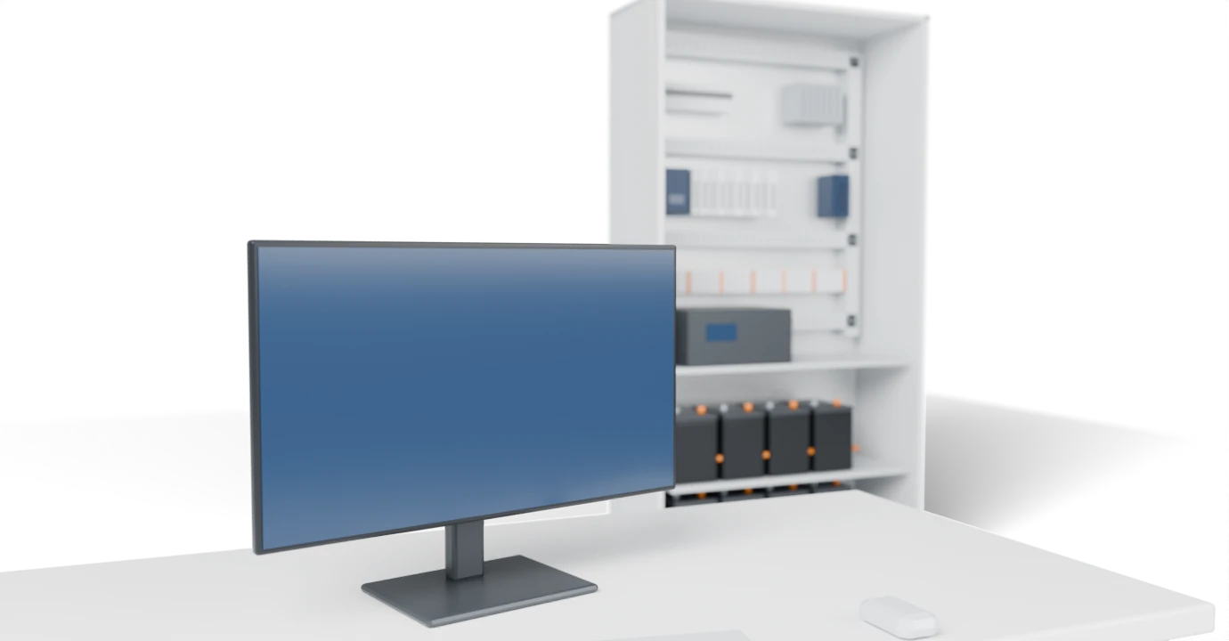 Monitor BMS y gabinete de control